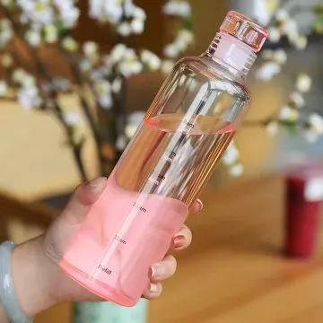 500 ML Glass Water Bottle with Silicone seal Lid